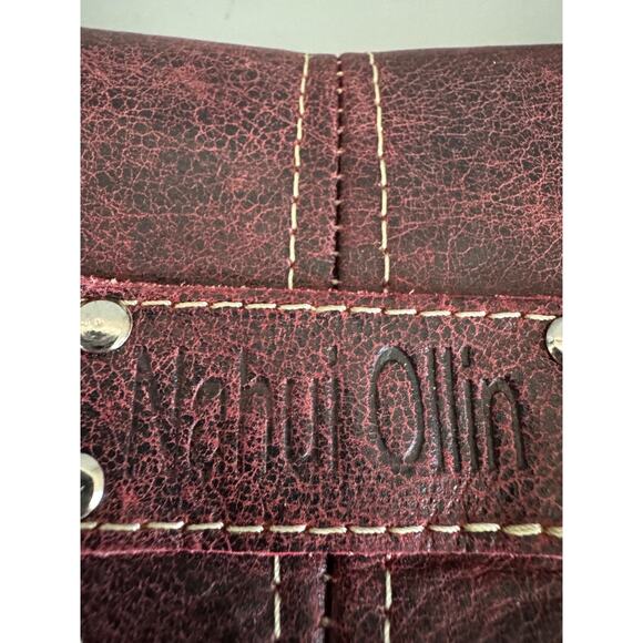 Nahui Ollin Shoulder Bag Candy Wrapper Recycled Paper Leather Trim Handmade Y2K - Picture 2 of 9